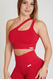 Top Rouge Framboise Une Epaule