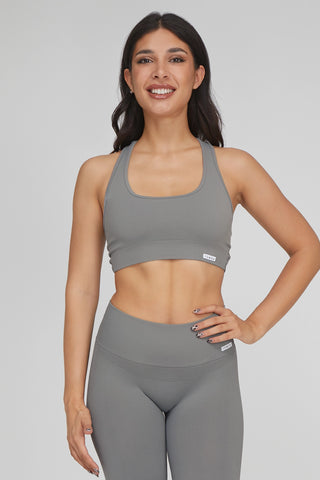 Top sportivo con spalline larghe incrociato schiena scoperta Neith Grigio Monument - FGM04 - Maglie e Top - fgm04