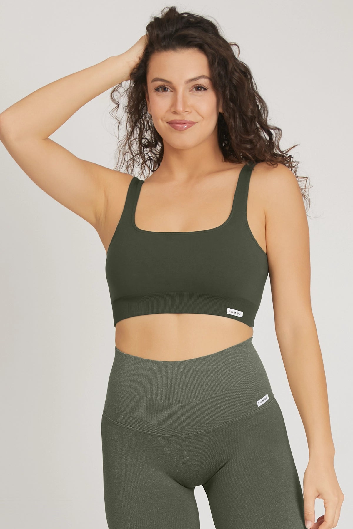 Top sportivo con spalline larghe Gym Fashion Verde Militare - FGM04 - Maglie e Top - fgm04