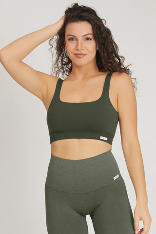 Top sportivo con spalline larghe Gym Fashion Verde Militare - FGM04 - Maglie e Top - fgm04