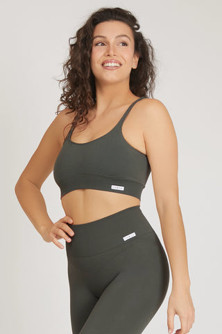 Top sportivo con spalline sottili Confidence Coal Green - FGM04 - Maglie e Top - fgm04