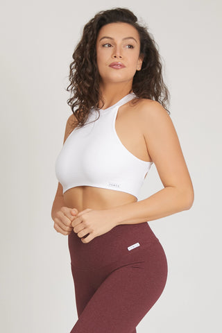 Top sportivo con schiena scoperta scollo all’americana Olimpia Bianco - FGM04 - Maglie e Top - fgm04