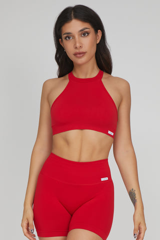 Top sportivo con schiena scoperta scollo all’americana Olimpia Rosso Lampone - FGM04 - Maglie e Top - fgm04