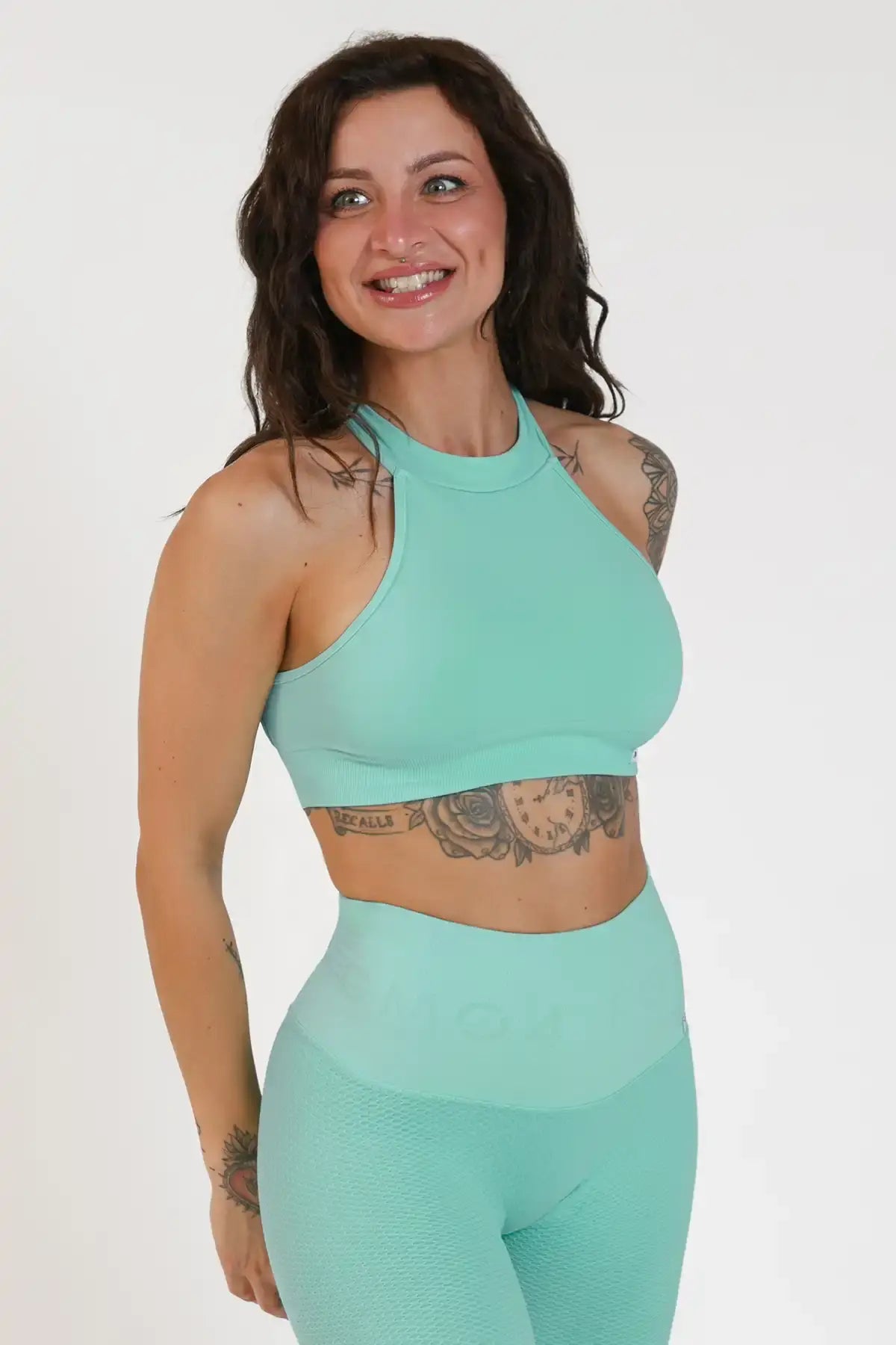 Top sportivo con schiena scoperta scollo all’americana Olimpia Ice Green - FGM04 - Maglie e Top - fgm04