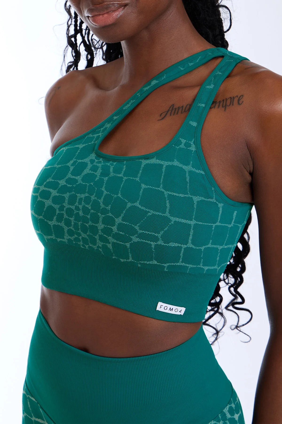 Croco One-Shoulder Top Alexandrite