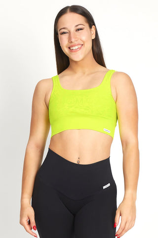 Top sportivo con spalline larghe Jungle Leopardo Giallo Fluo Taglia Unica - FGM04 - Maglie e Top - fgm04