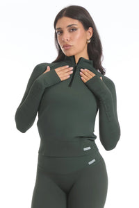 Bolero Zip Coal Green