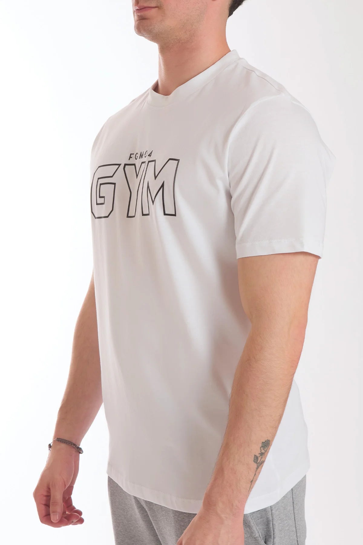 T-Shirt Gym Fgm04 Uomo Bianco - FGM04 - OFFERTE SPECIALI - fgm04