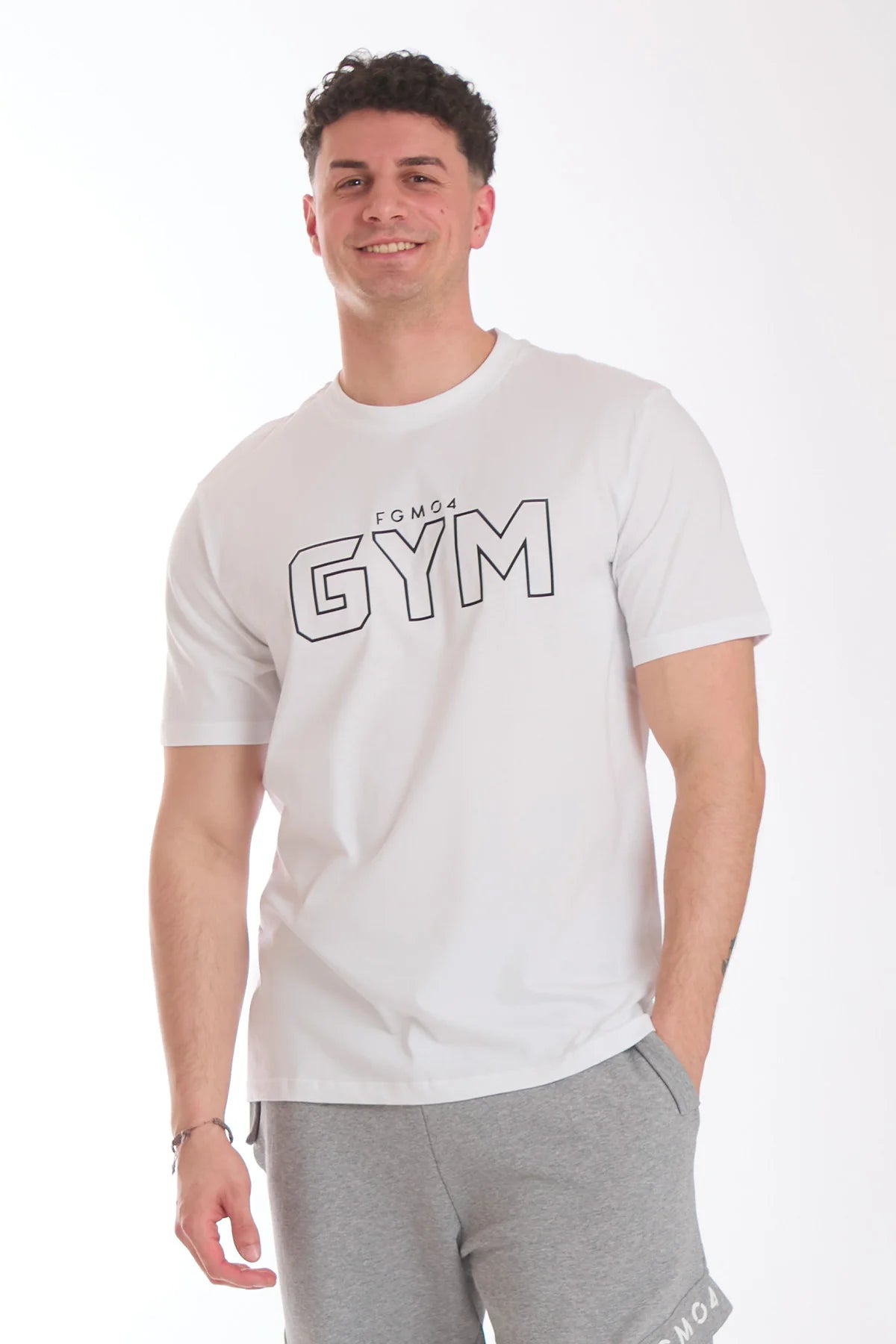 T-Shirt Gym Fgm04 Uomo Bianco - FGM04 - OFFERTE SPECIALI - fgm04