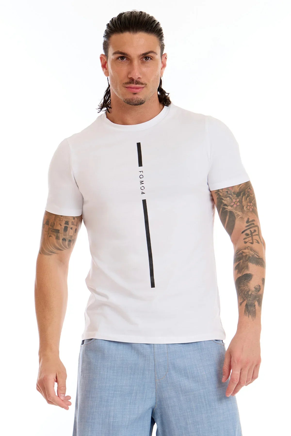 T-Shirt Stripe Fgm04 Uomo Bianco - FGM04 - Linea Ikonic Uomo - fgm04