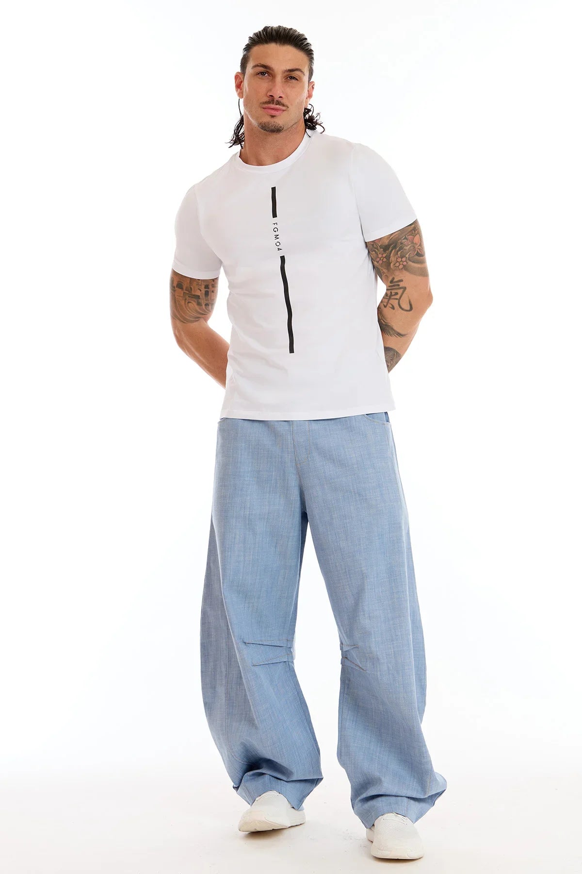 T-Shirt Stripe Fgm04 Uomo Bianco - FGM04 - Linea Ikonic Uomo - fgm04