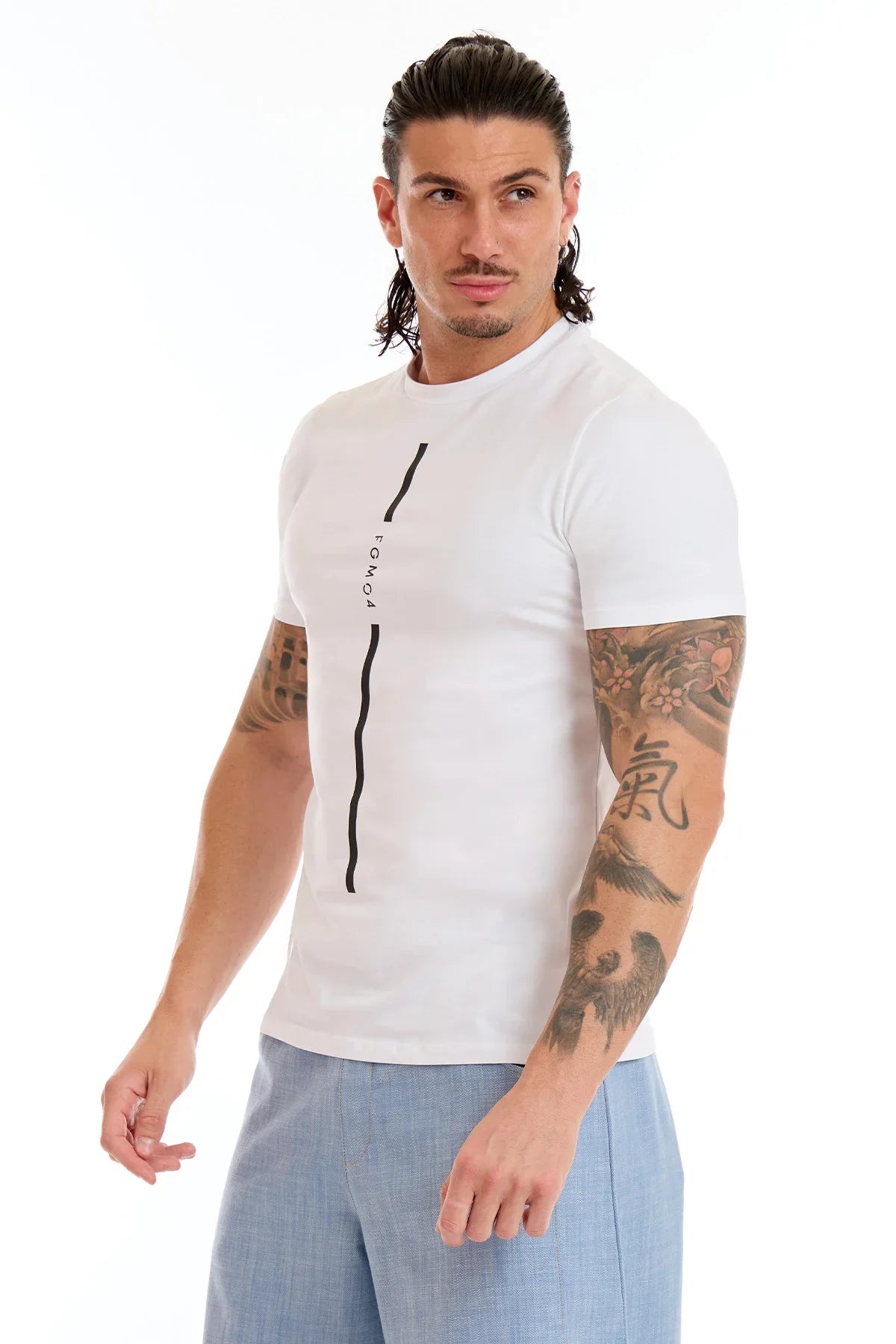 T-Shirt Stripe Fgm04 Uomo Bianco - FGM04 - Linea Ikonic Uomo - fgm04