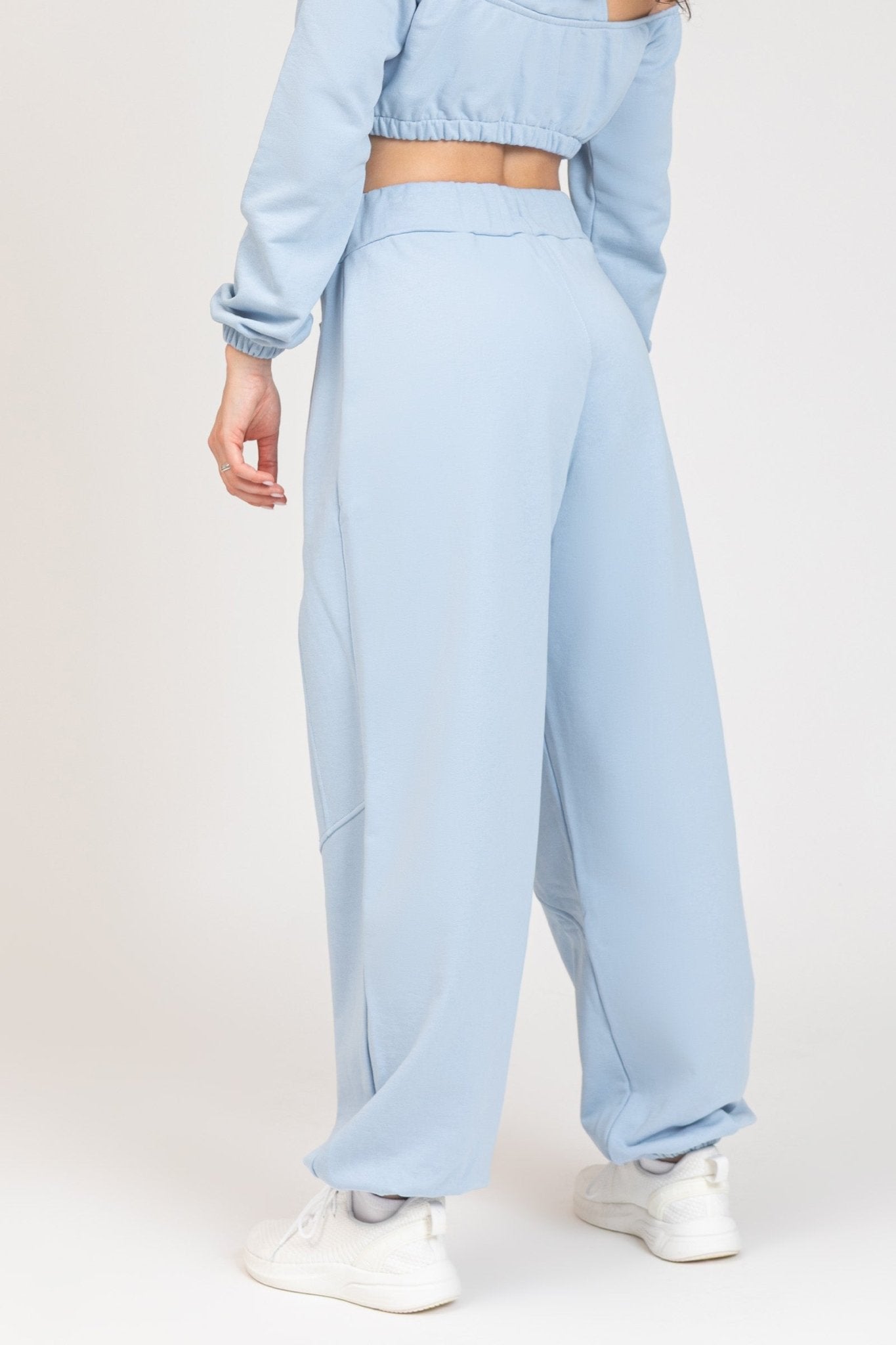 Pantaloni della tuta sportivi donna in cotone baggy Pantalone Jogger Oversize Jasmine Donna New Celeste - FGM04 - Linea Ikonic - fgm04