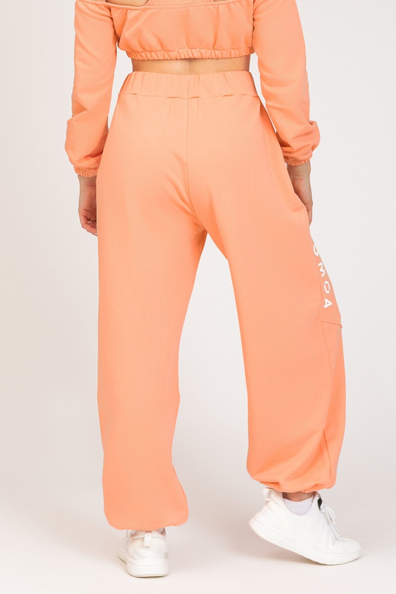Pantaloni della tuta sportivi donna in cotone baggy Pantalone Jogger Oversize Jasmine Donna Pesca - FGM04 - Linea Ikonic - fgm04
