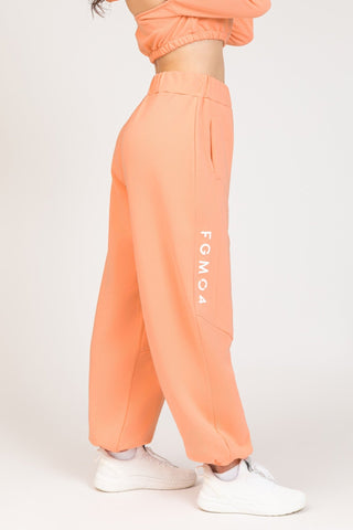 Pantaloni della tuta sportivi donna in cotone baggy Pantalone Jogger Oversize Jasmine Donna Pesca - FGM04 - Linea Ikonic - fgm04