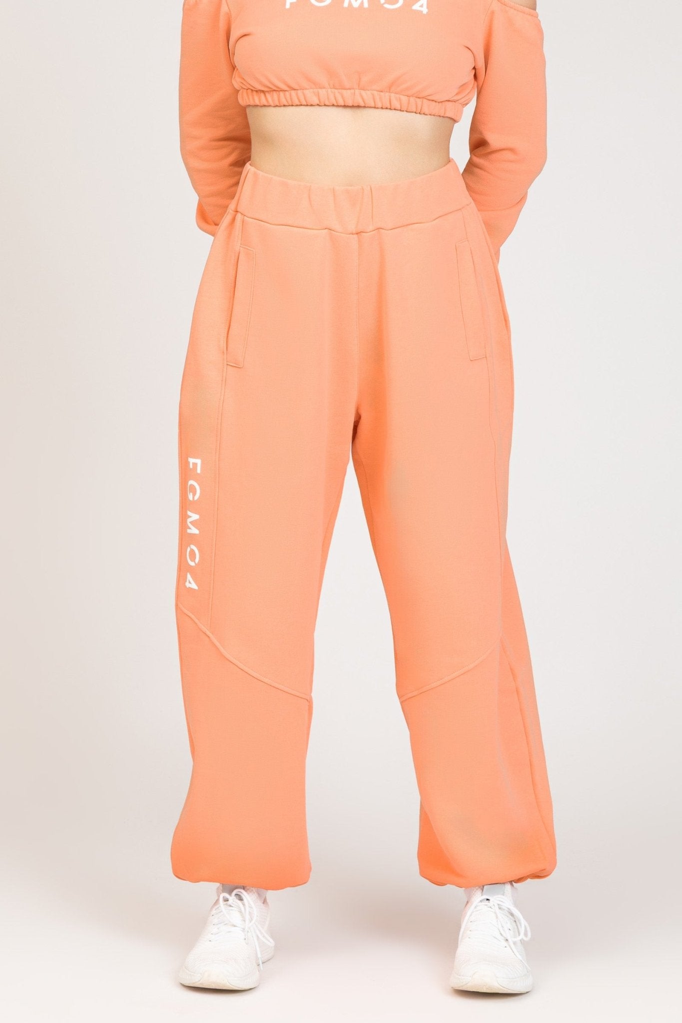 Pantaloni della tuta sportivi donna in cotone baggy Pantalone Jogger Oversize Jasmine Donna Pesca - FGM04 - Linea Ikonic - fgm04
