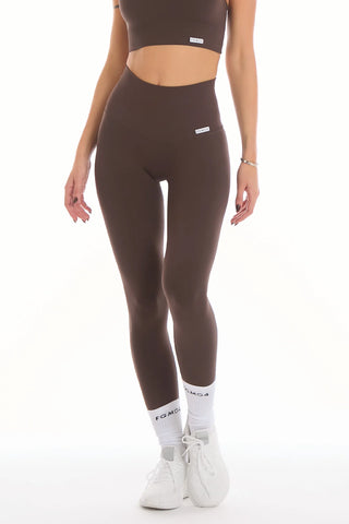 Leggings push-up couleur chocolat amer