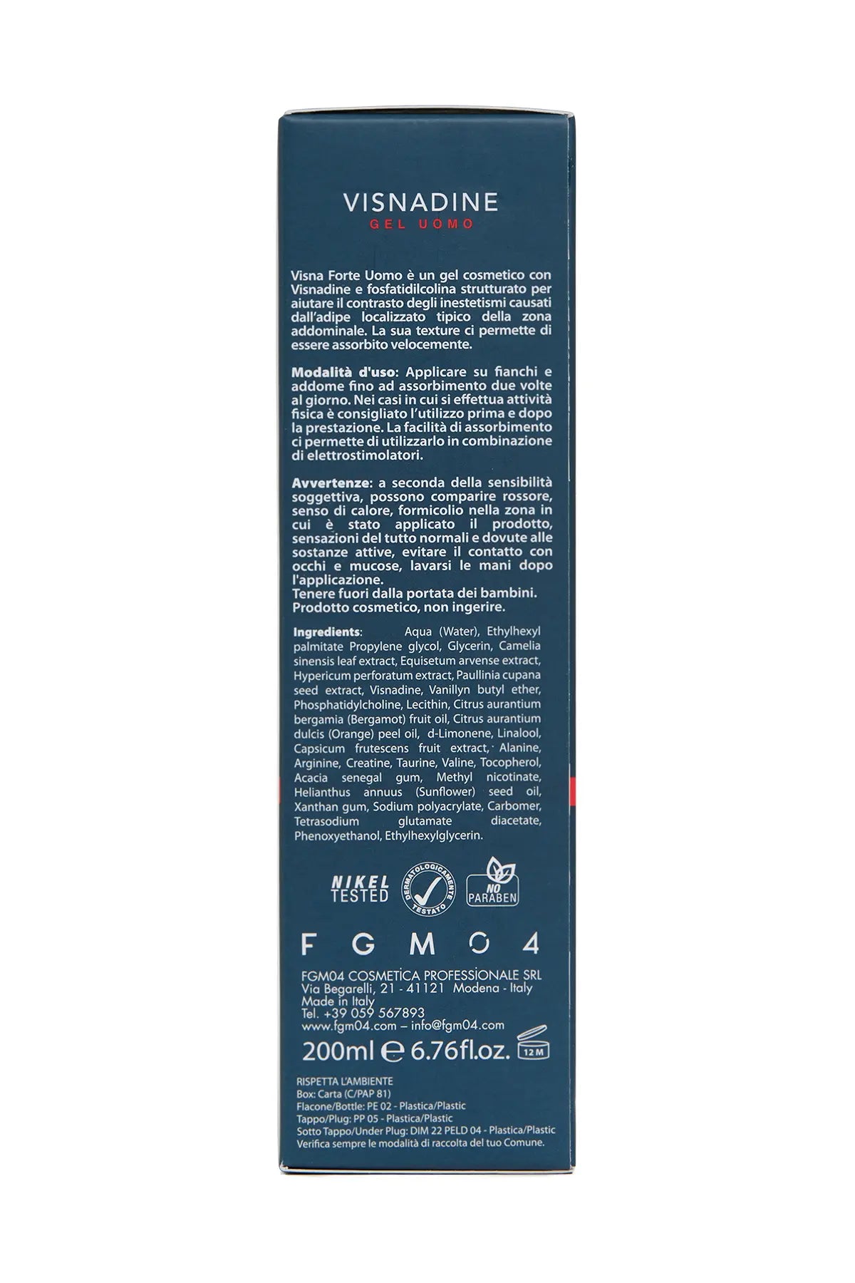 Visna Forte Gel Uomo 200 ml - FGM04 - CREME PER ADIPE - fgm04