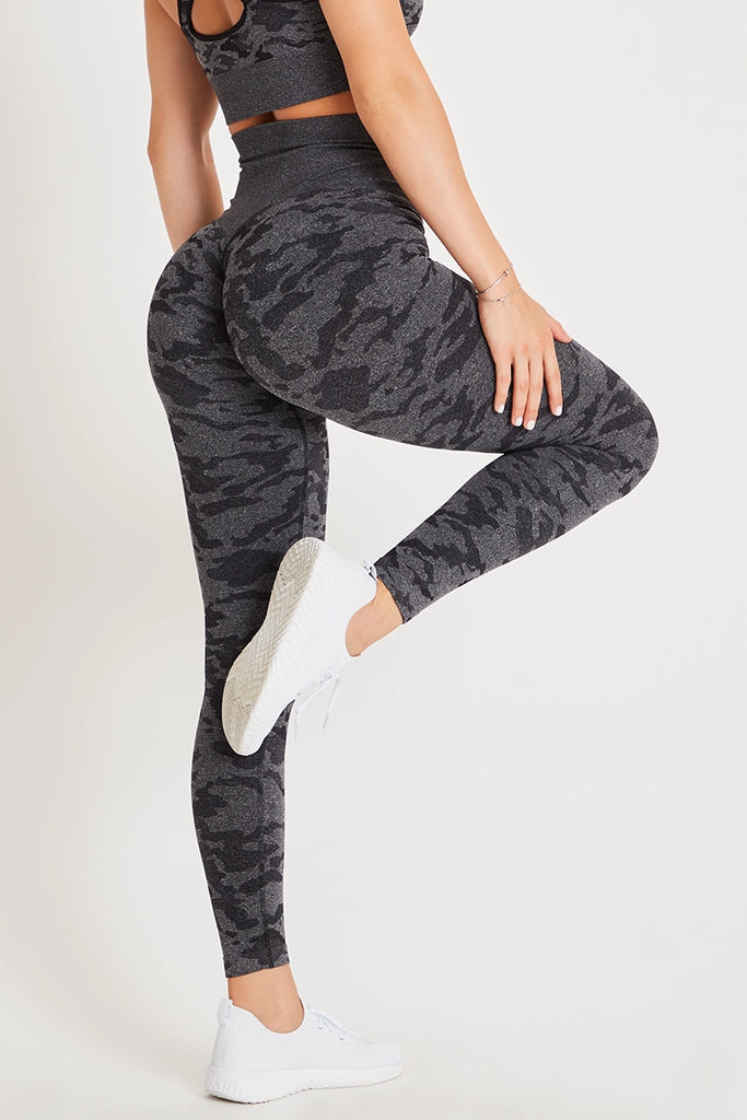 Leggings Donna Marmo Con Tecnologia FIR - Vita Alta, Effetto Marmorizzato Per Allenamento E Casual - Foto 8