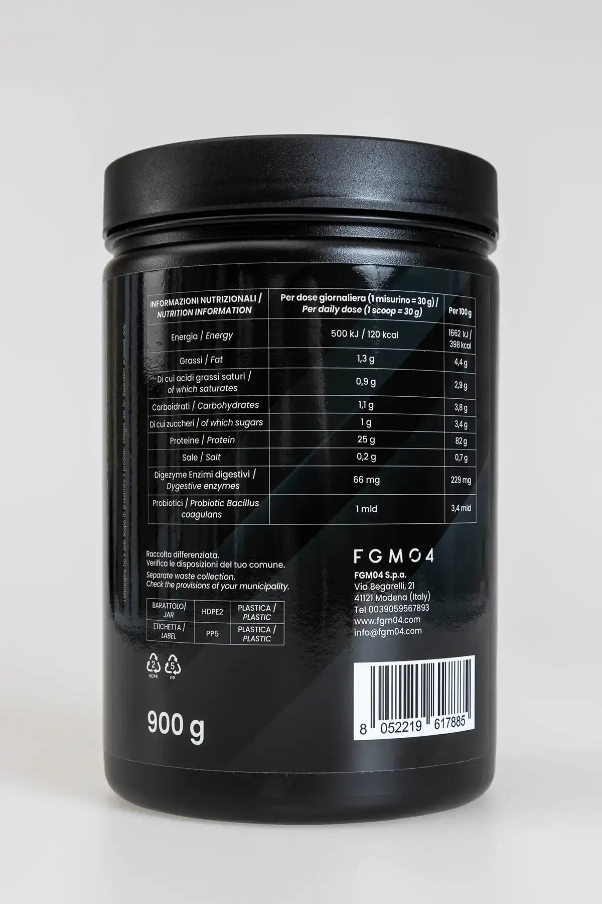 01 HYDRO WHEY + ENZIMI + PROBIOTICI GUSTO CIOCCOLATO 900 g - FGM04 - INTEGRATORI - fgm04
