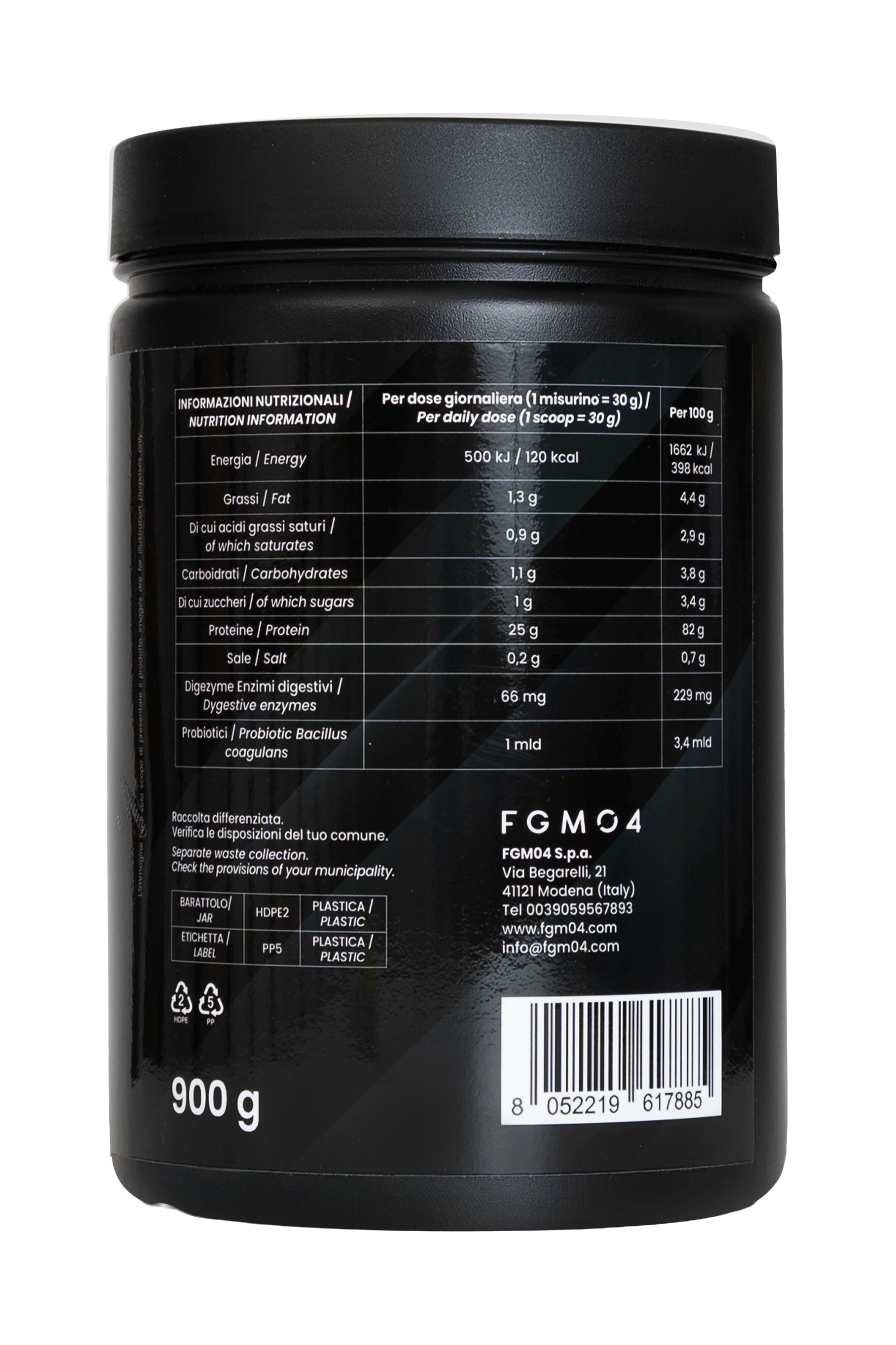 01 HYDRO WHEY + ENZIMI + PROBIOTICI GUSTO CIOCCOLATO 900 g - FGM04 - INTEGRATORI - fgm04