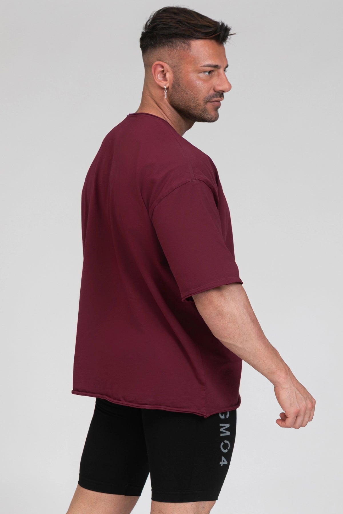 Maglia sportiva t-shirt in cotone oversize unisex WorkOut Extra Large Uomo Borgogna - FGM04 - Linea Ikonic Uomo - fgm04