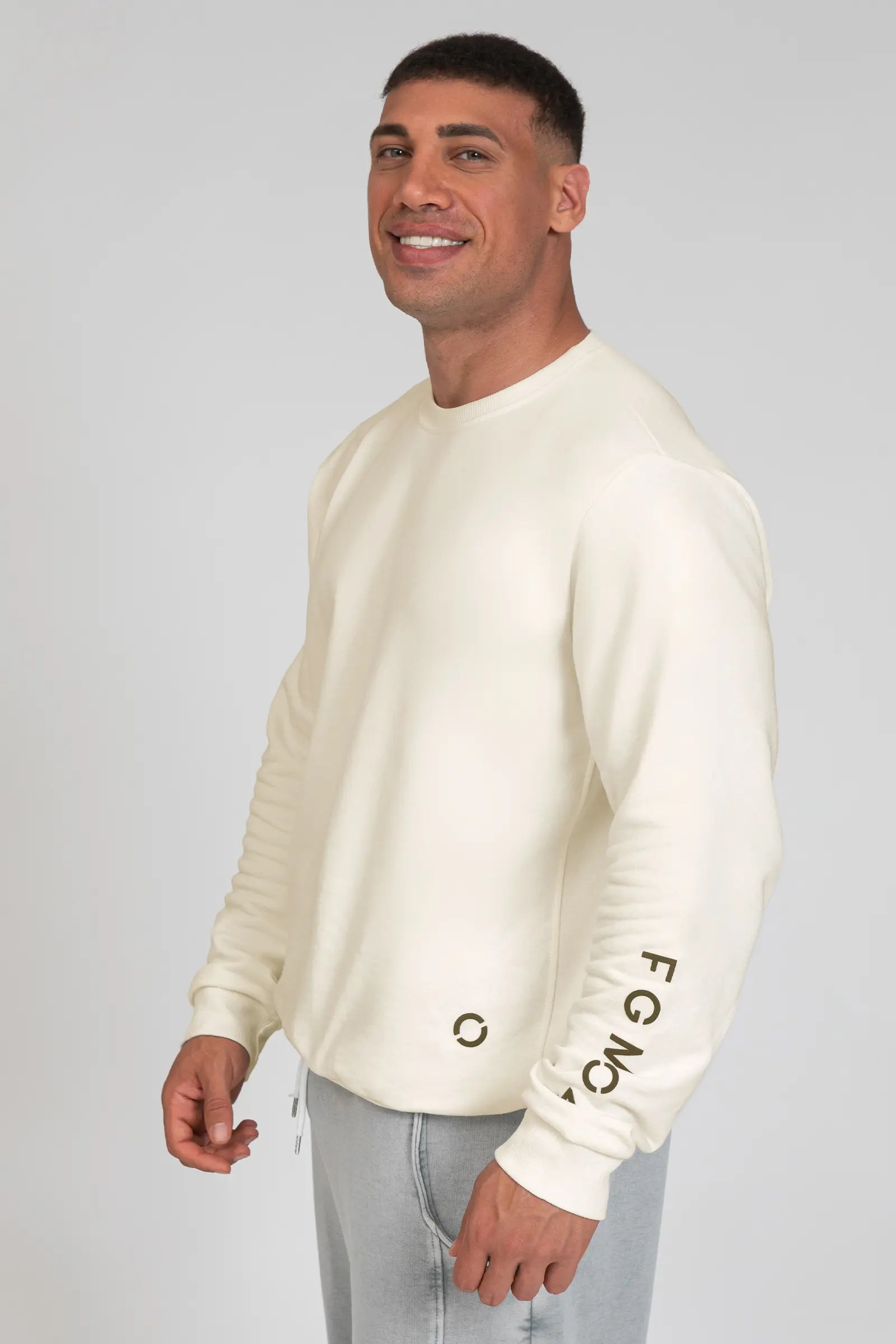 tuta sportiva in cotone oversize Felpa Ikonic FW 24/25 Bianco Panna Uomo - FGM04 - Linea Ikonic Uomo - fgm04