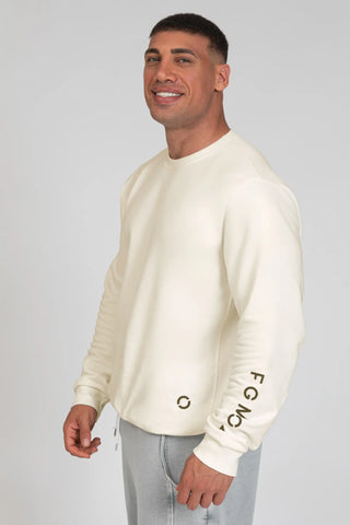 tuta sportiva in cotone oversize Felpa Ikonic FW 24/25 Bianco Panna Uomo - FGM04 - Linea Ikonic Uomo - fgm04