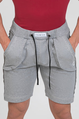 Pantalone sportivo in cotone shorts pantaloni corti Bermuda Fgm04 Grigio Melange - fgm04 - Linea Ikonic Uomo - fgm04