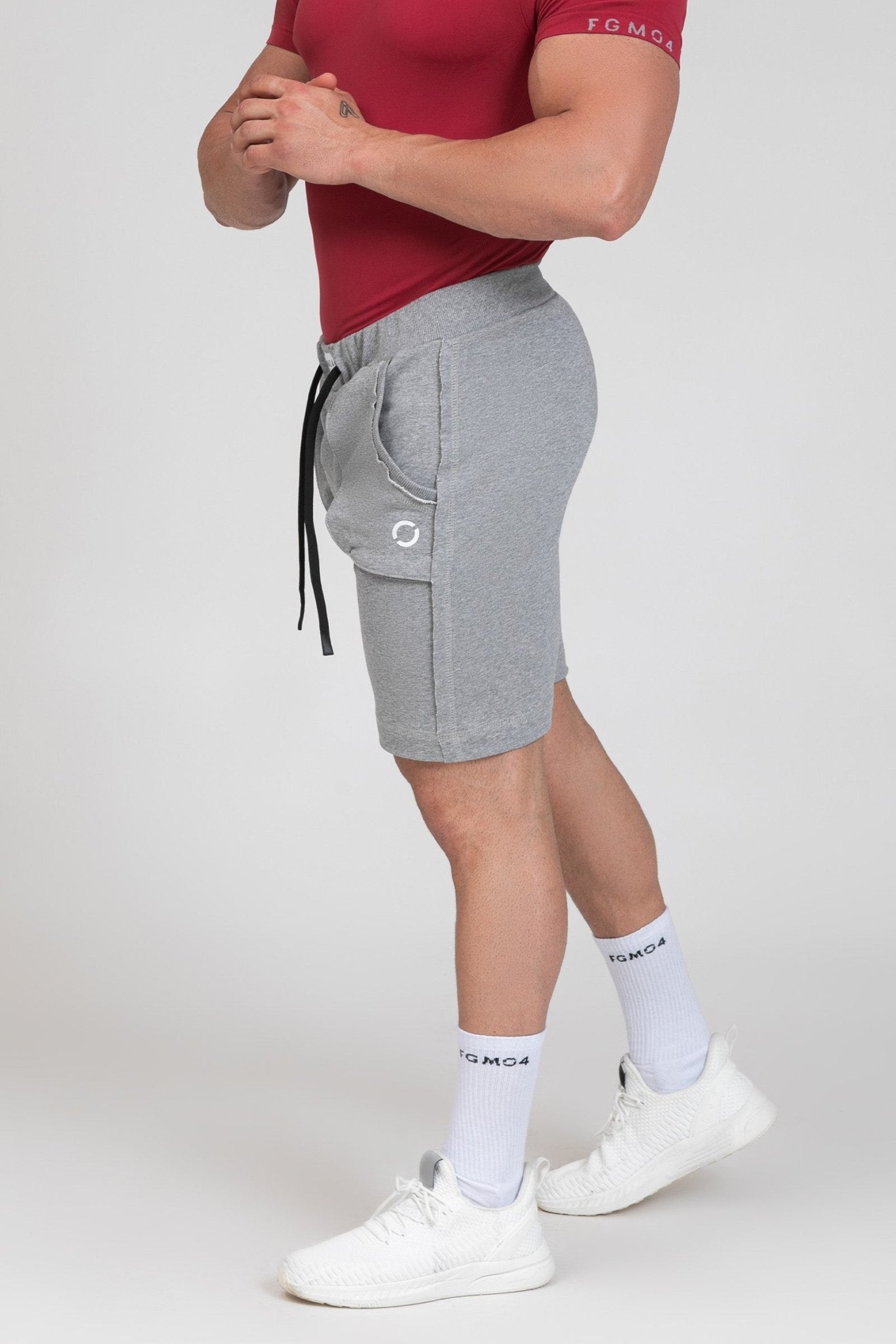 Pantalone sportivo in cotone shorts pantaloni corti Bermuda Fgm04 Grigio Melange - fgm04 - Linea Ikonic Uomo - fgm04