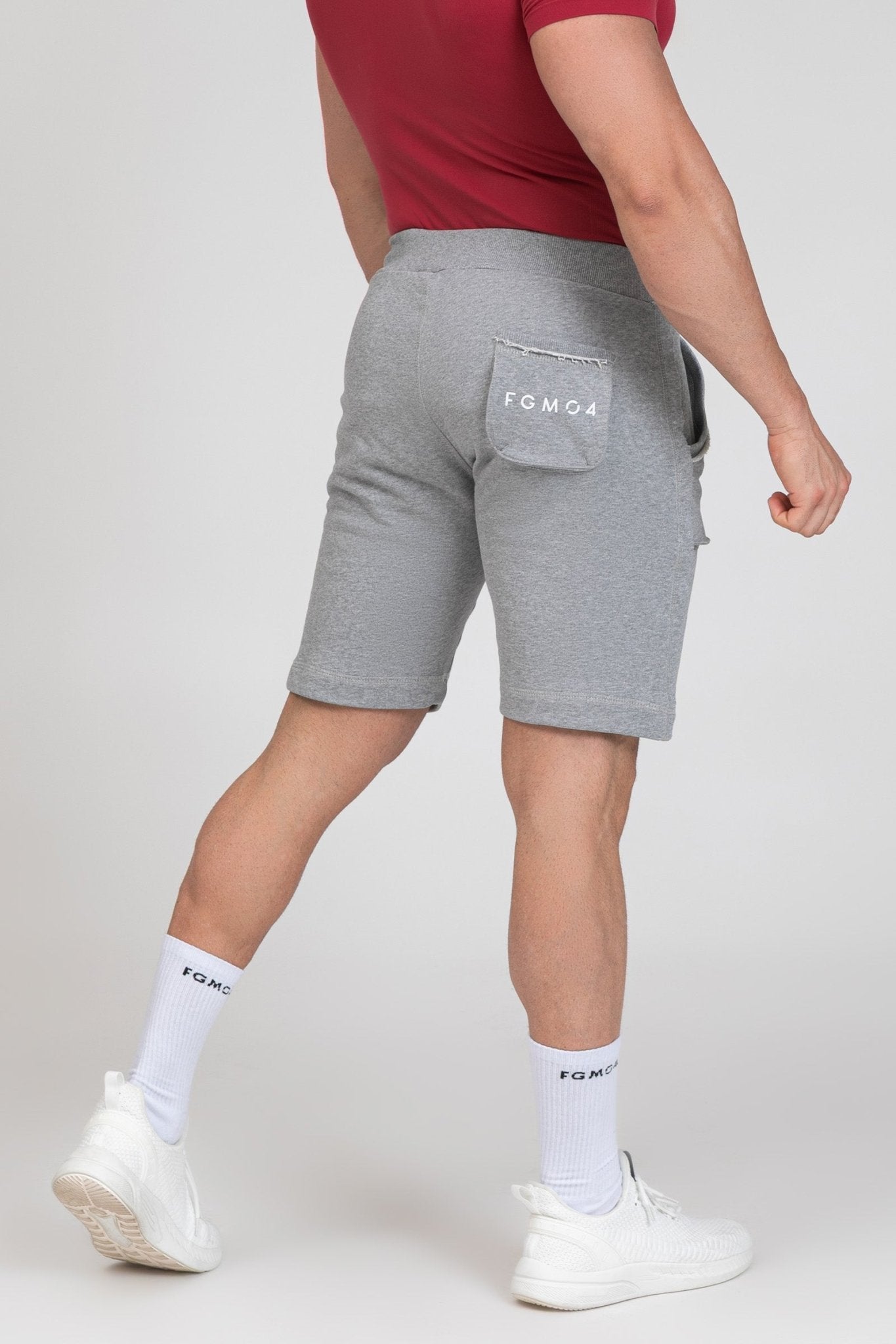 Pantalone sportivo in cotone shorts pantaloni corti Bermuda Fgm04 Grigio Melange - fgm04 - Linea Ikonic Uomo - fgm04