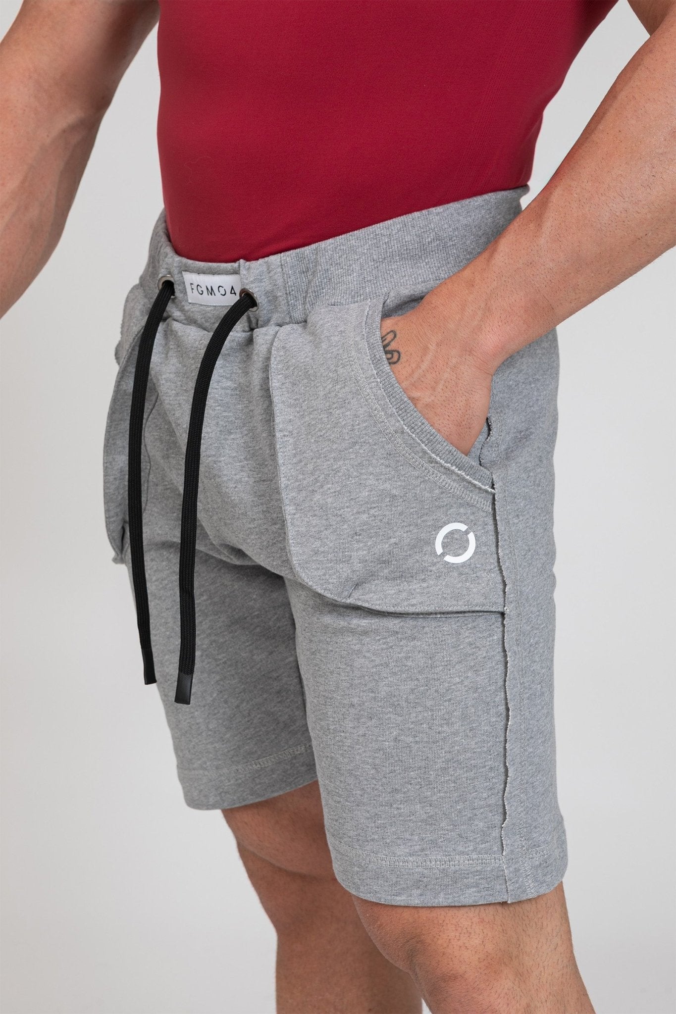 Pantalone sportivo in cotone shorts pantaloni corti Bermuda Fgm04 Grigio Melange - fgm04 - Linea Ikonic Uomo - fgm04