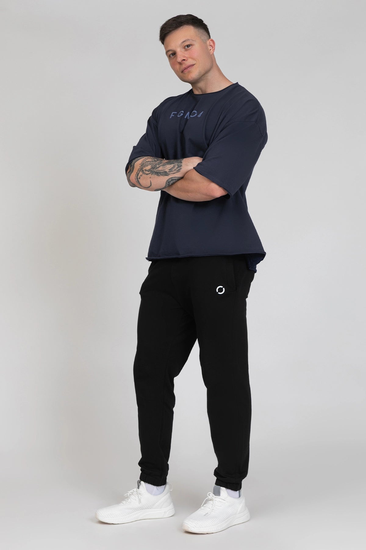 Maglia sportiva t-shirt in cotone oversize unisex WorkOut Extra Large Uomo Blu Notte - FGM04 - Linea Ikonic Uomo - fgm04