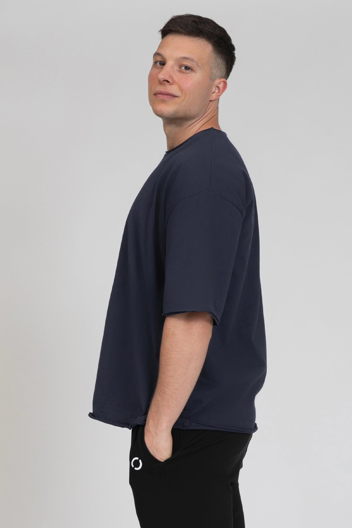 Maglia sportiva t-shirt in cotone oversize unisex WorkOut Extra Large Uomo Blu Notte - FGM04 - Linea Ikonic Uomo - fgm04