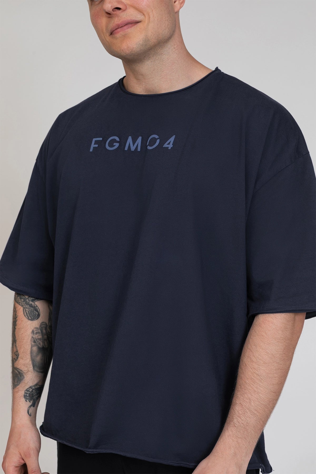 Maglia sportiva t-shirt in cotone oversize unisex WorkOut Extra Large Uomo Blu Notte - FGM04 - Linea Ikonic Uomo - fgm04