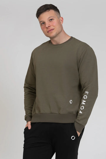 tuta sportiva in cotone oversize Felpa Ikonic FW 24/25 Verde Militare Uomo - FGM04 - Linea Ikonic Uomo - fgm04