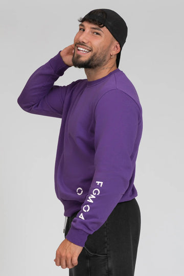 tuta sportiva in cotone oversize Felpa Ikonic FW 24/25 Viola Uomo - FGM04 - Linea Ikonic Uomo - fgm04