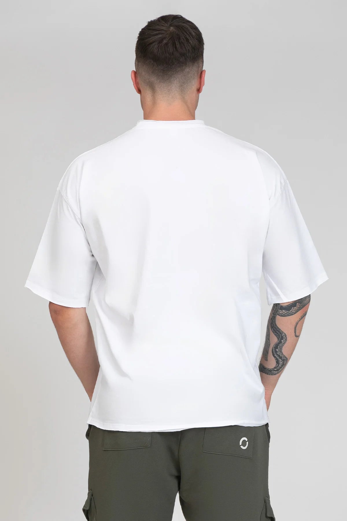 Maglia sportiva t-shirt in cotone oversize unisex WorkOut Extra Large Uomo Bianco - FGM04 - Linea Ikonic Uomo - fgm04