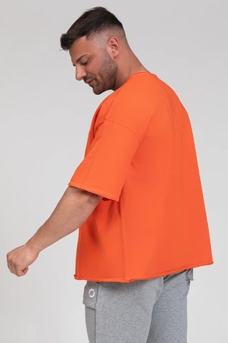 Maglia sportiva t-shirt in cotone oversize unisex WorkOut Extra Large Arancio Mandarino Uomo - FGM04 - Linea Ikonic Uomo - fgm04