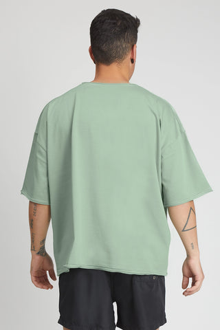 Maglia sportiva t-shirt in cotone oversize unisex WorkOut Extra Large Verde Menta Uomo - FGM04 - Linea Ikonic Uomo - fgm04