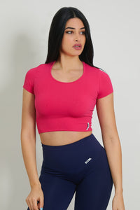 Tricou Crop Top roz