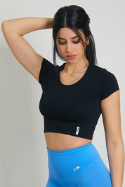 T-Shirt Crop Top Frida Nero - FGM04 - P153