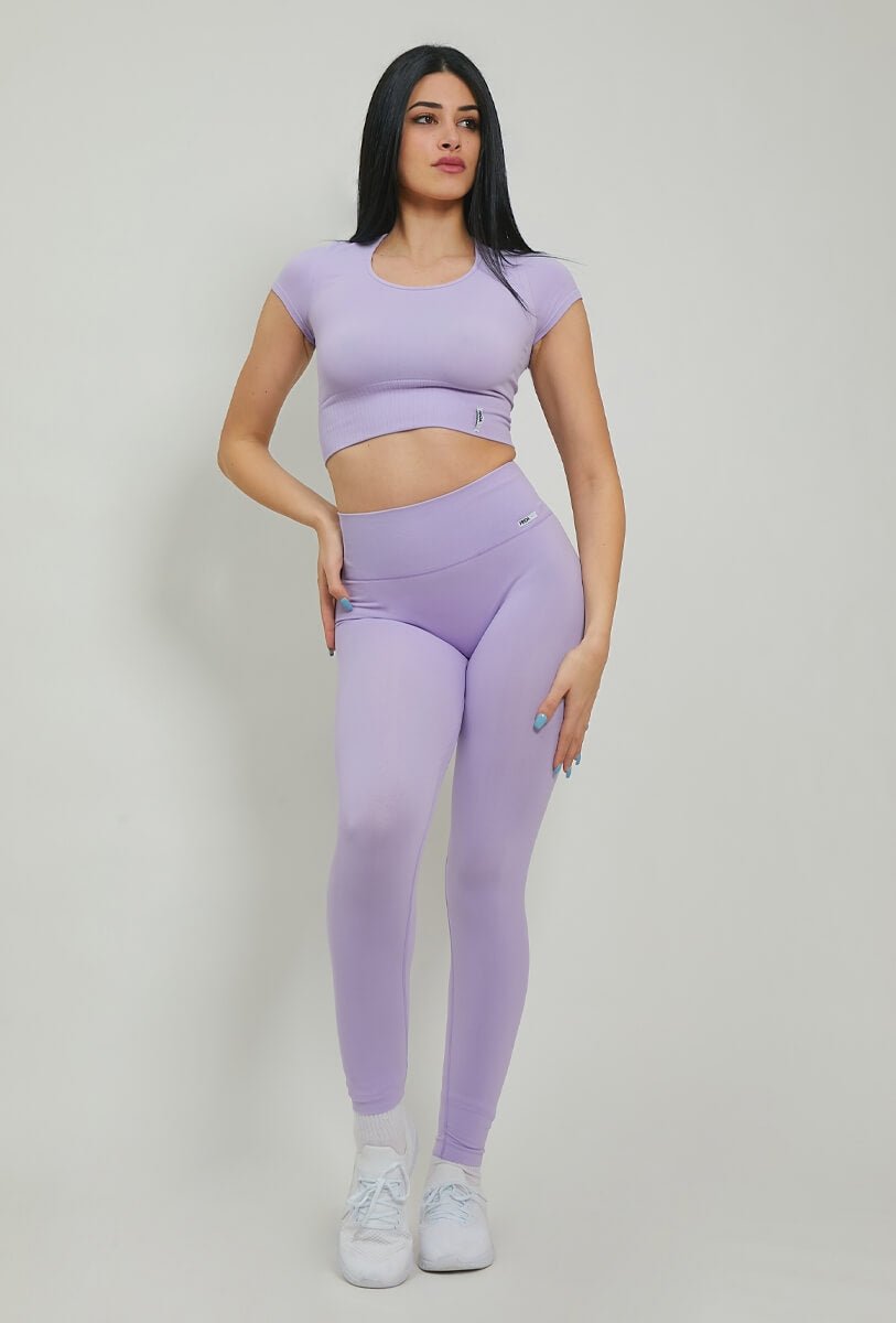 Leggings sportivi con tecnologia FIR soft push up senza arricciatura Shape - Up Lilas Pancia Piatta - FGM04 - OFFERTE SPECIALI - fgm04