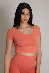 T-Shirt Crop Top Corallo