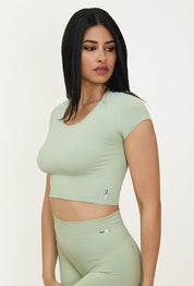 T-Shirt Crop Top Verde Pistacchio - FGM04 - P248