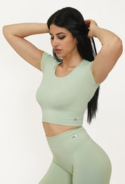 T-Shirt Crop Top Verde Pistacchio - FGM04 - P248