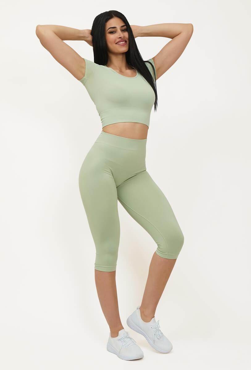 T-Shirt Crop Top Verde Pistacchio - FGM04 - P248