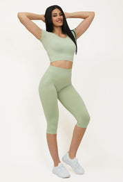 T-Shirt Crop Top Verde Pistacchio - FGM04 - P248