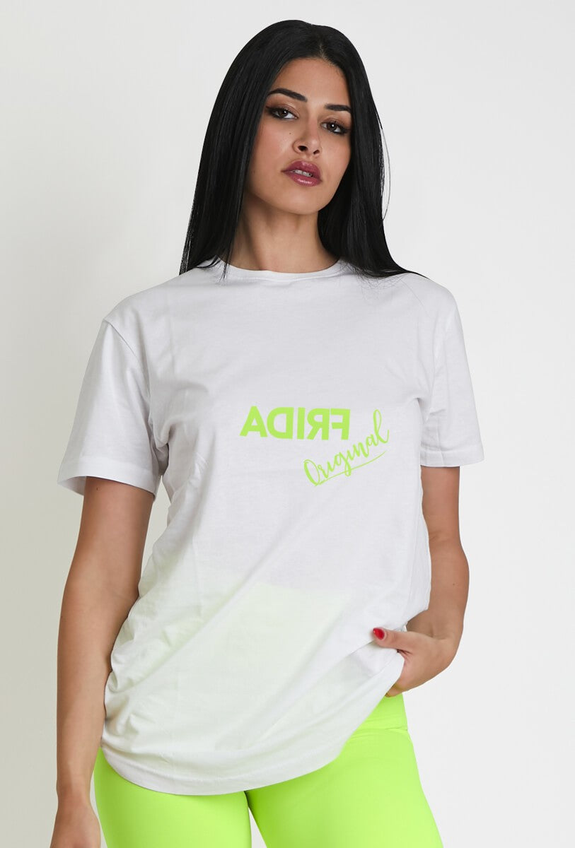 T-Shirt Oversize Frida Original Giallo Fluo - FGM04 - P271