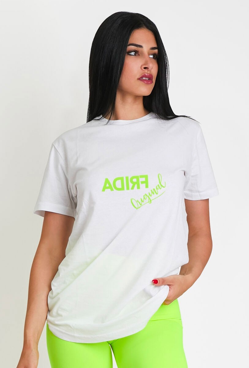 T-Shirt Oversize Frida Original Giallo Fluo - FGM04 - P271